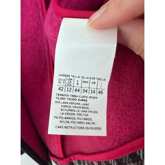 Weekend Max Mara Plaid Coat Size 12 Brown Wool - Picture 4 of 4